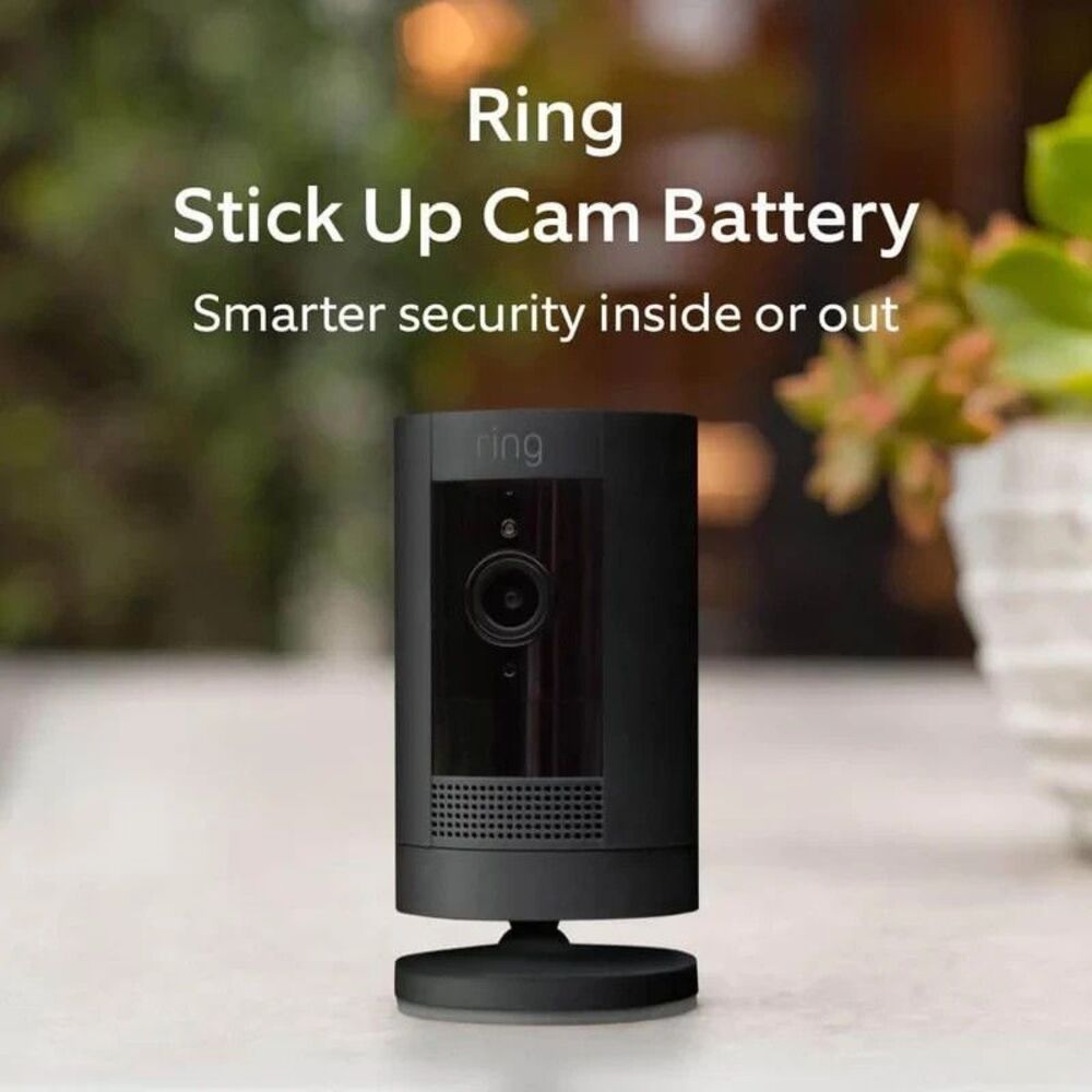Ring Stick Up Cam, 3rd Gen, Battery, Black, Amazon Certified, Ring Camera